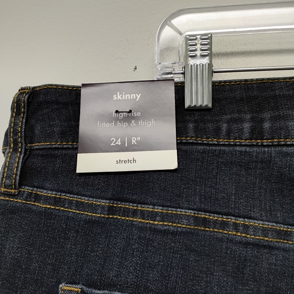 Womens Dark Wash Skinny Jeans Size 24 #349 - Picture 4 of 9